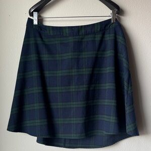 Old Navy Navy and Green Plaid Mini Skirt